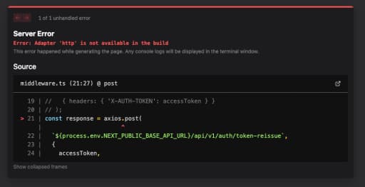 서버에서 쿠키 설정하려고 할 때 발생하는 에러 : Cookies can only be modified in a Server Action or Route Handler.