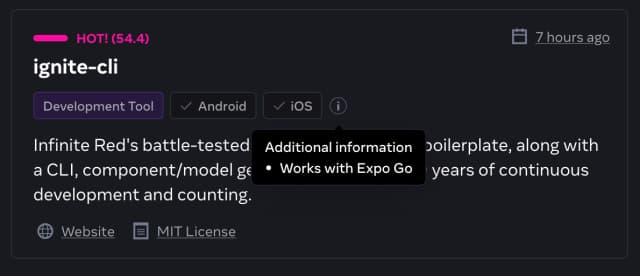 Expo GO를 지원한다.