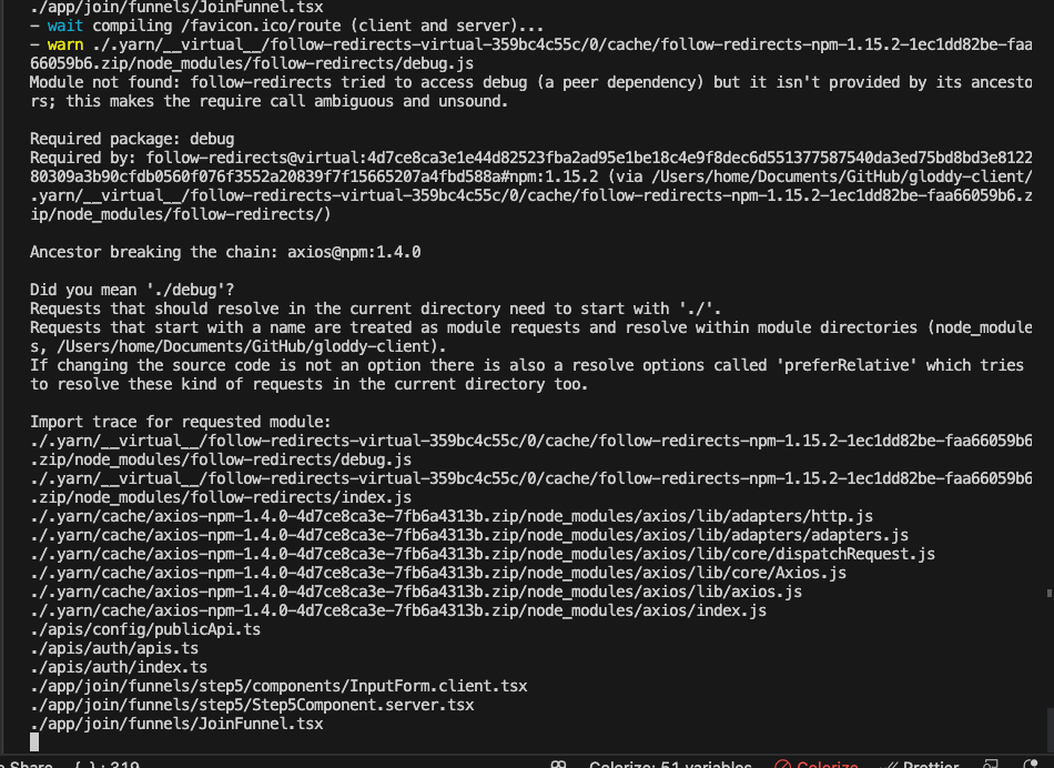 Required Package: debug