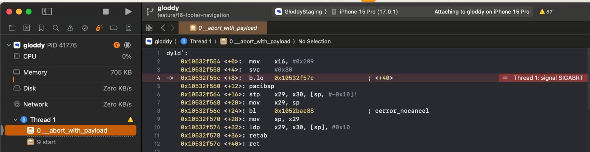 Failed to launch the app on simulator, An error was encountered processing the command