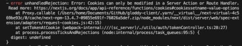 서버에서 쿠키 설정하려고 할 때 발생하는 에러 : Cookies can only be modified in a Server Action or Route Handler.